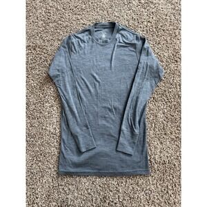 WoolX Shirt Long Sleeve Mens M Grey Australian Merino Wool Hiking Outdoor